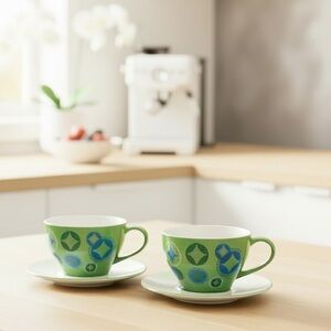 Set 2006 Holiday Starbucks Mugs w/Plates